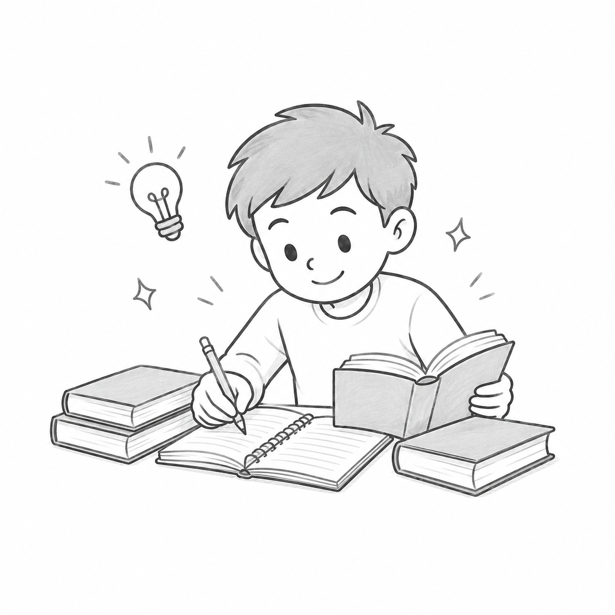 Student finding clarity while studying
